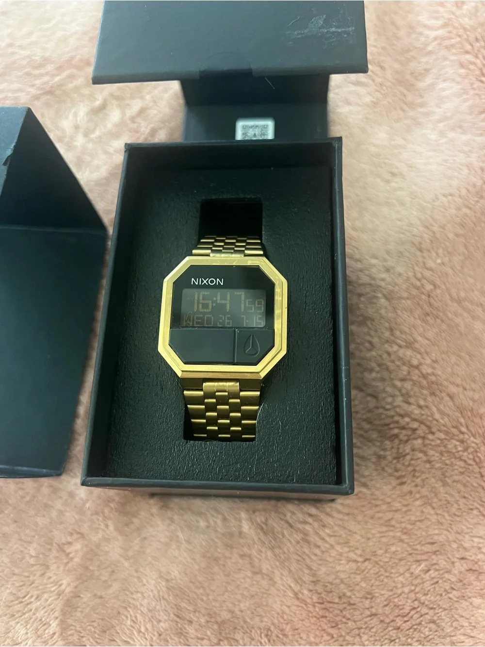 Nixon Gold Re-Run Digital Bracelet Watch